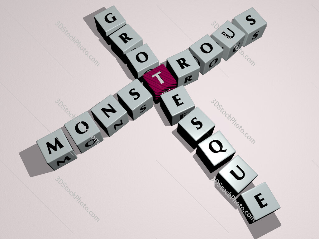 monstrous grotesque crossword by cubic dice letters