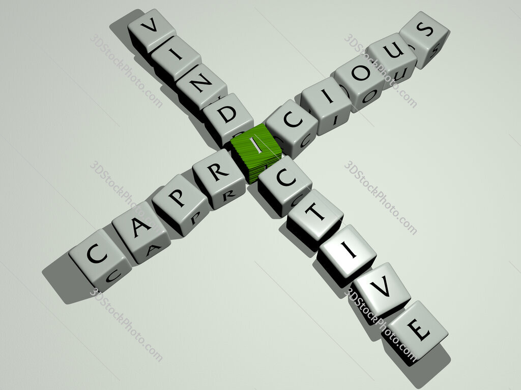 capricious vindictive crossword by cubic dice letters