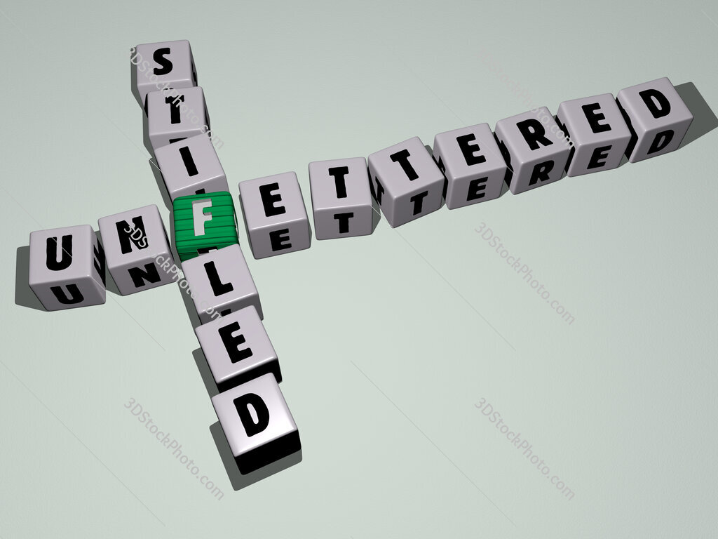 unfettered stifled crossword by cubic dice letters