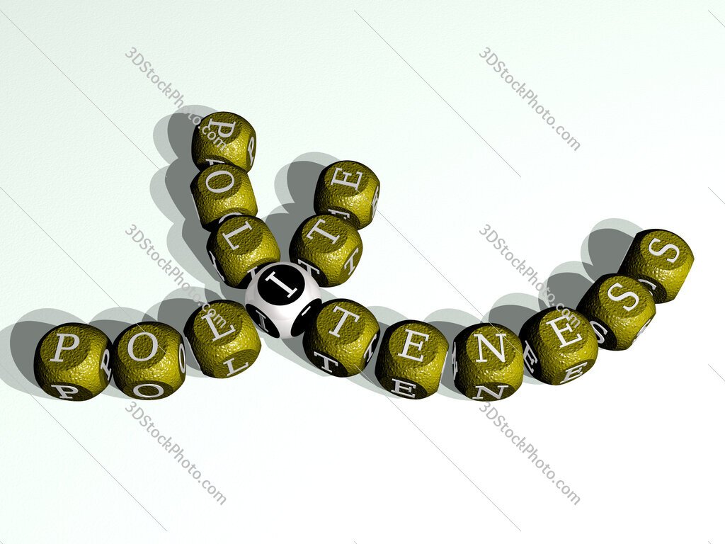polite politeness curved crossword of cubic dice letters