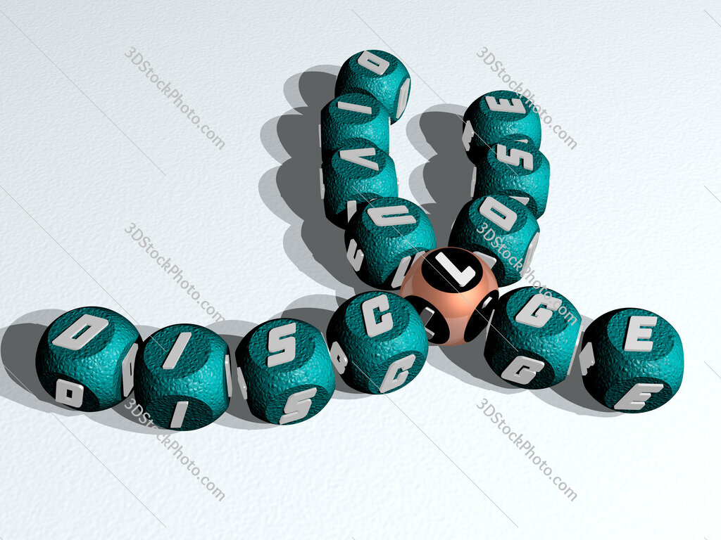 disclose divulge curved crossword of cubic dice letters