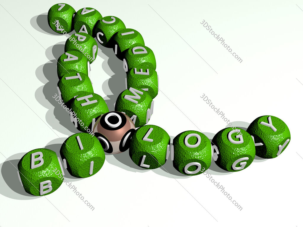 biomedical pathology curved crossword of cubic dice letters