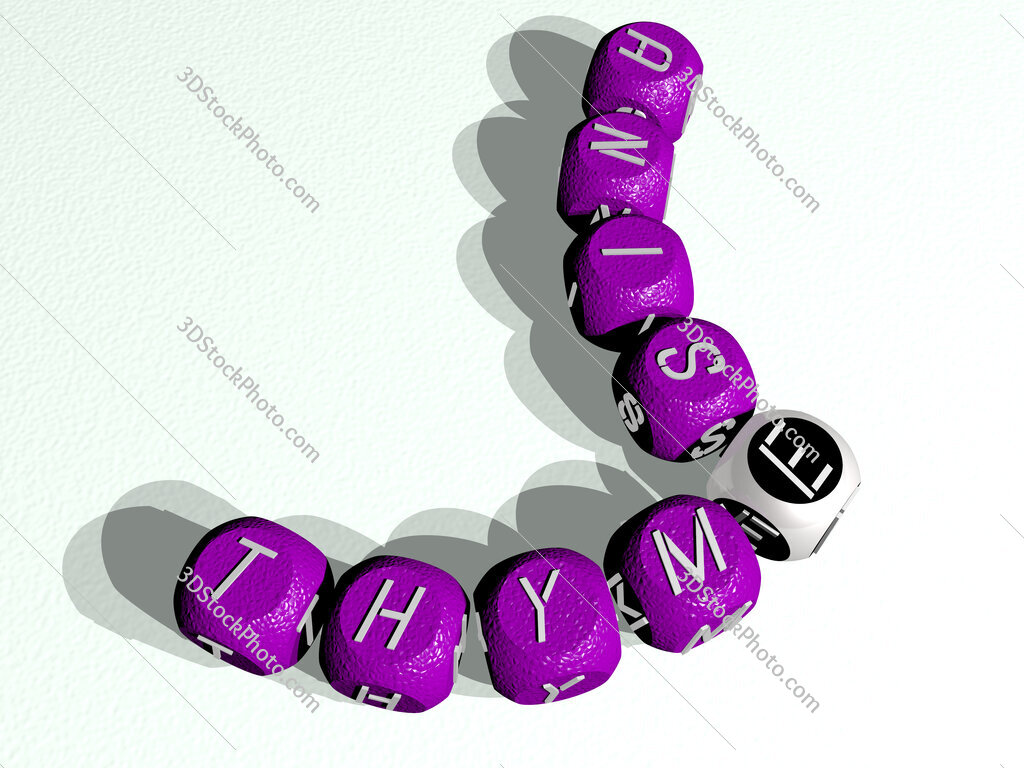 thyme anise curved crossword of cubic dice letters