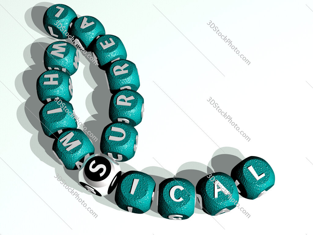 surreal whimsical curved crossword of cubic dice letters