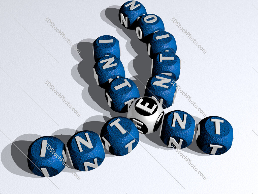 intention intent curved crossword of cubic dice letters
