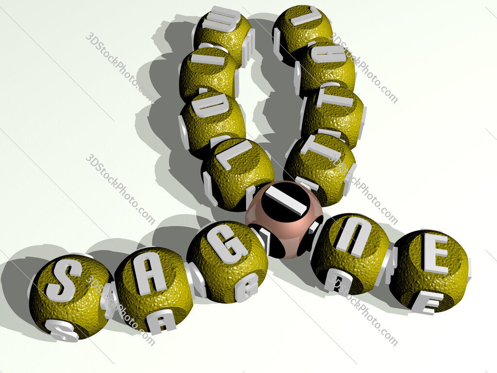 sagittal midline curved crossword of cubic dice letters