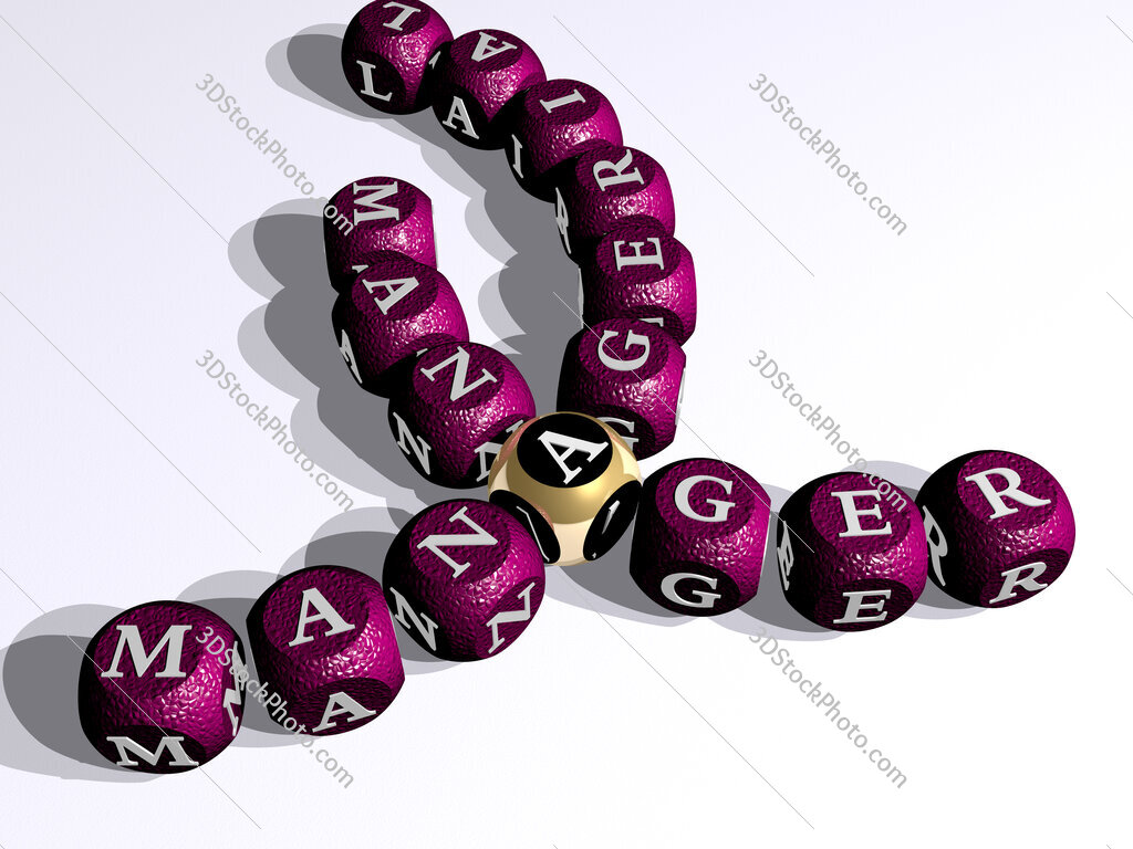 managerial manager curved crossword of cubic dice letters