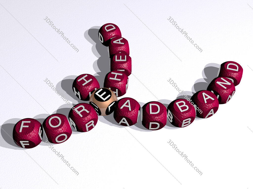 forehead headband curved crossword of cubic dice letters