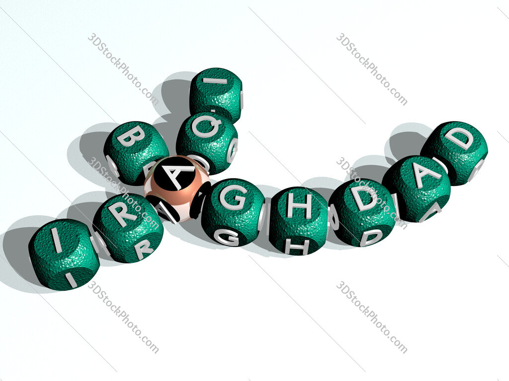iraqi baghdad curved crossword of cubic dice letters
