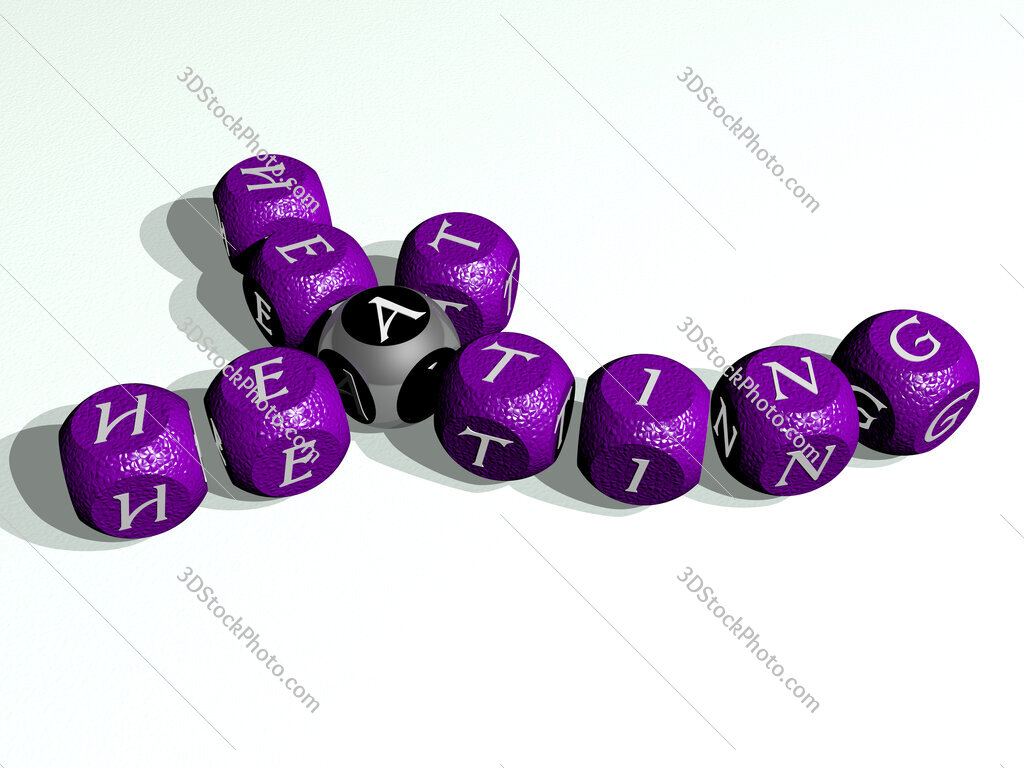heat heating curved crossword of cubic dice letters