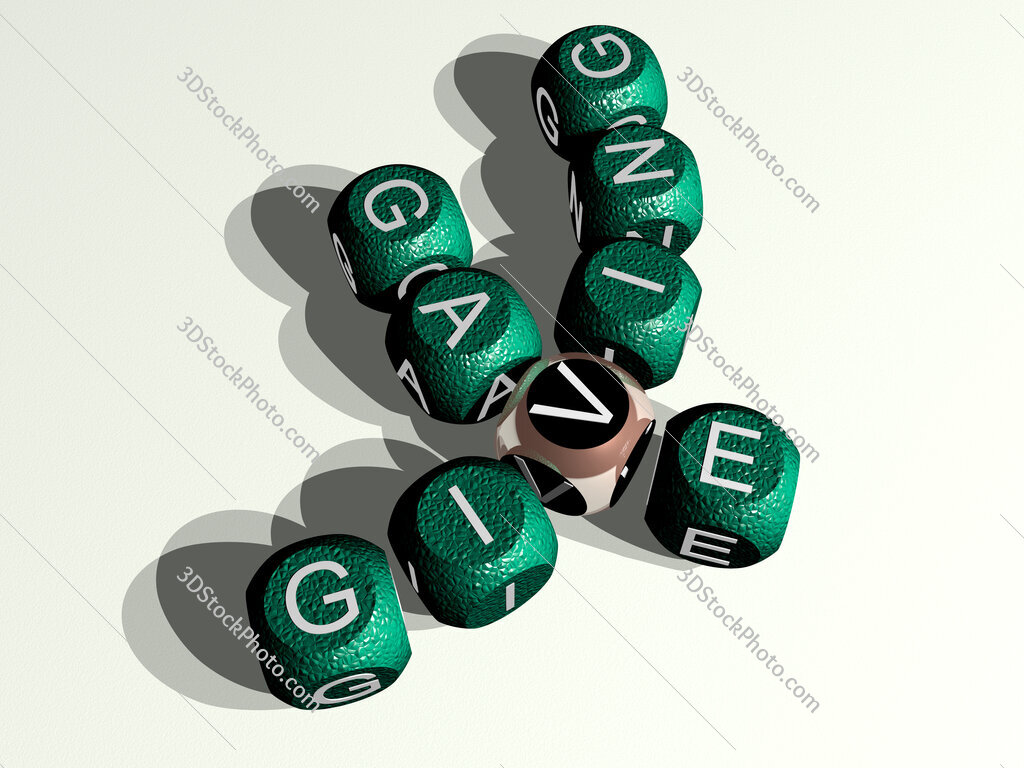 giving gave curved crossword of cubic dice letters