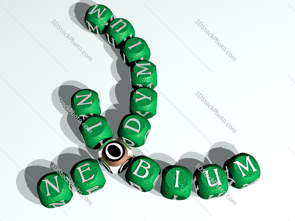 neodymium niobium curved crossword of cubic dice letters