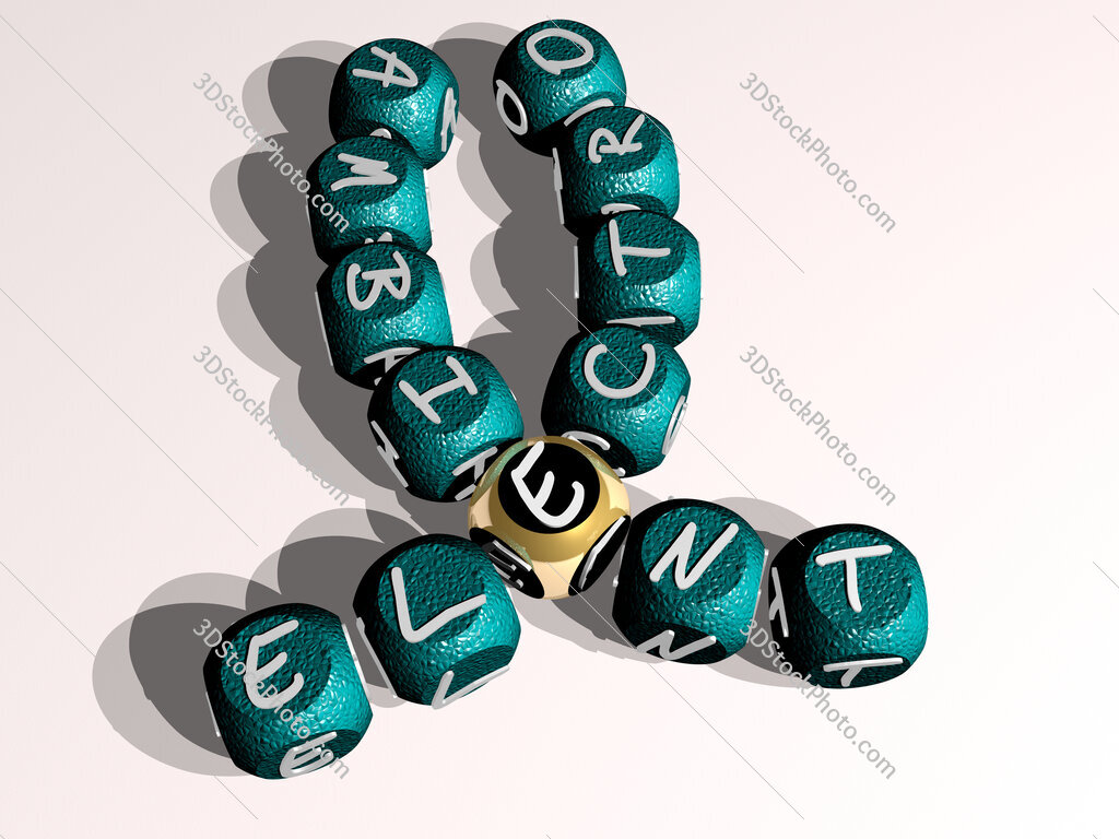 electro ambient curved crossword of cubic dice letters