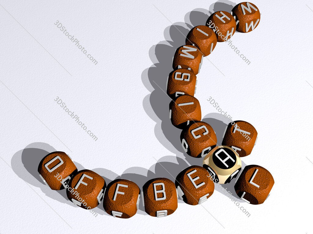 offbeat whimsical curved crossword of cubic dice letters