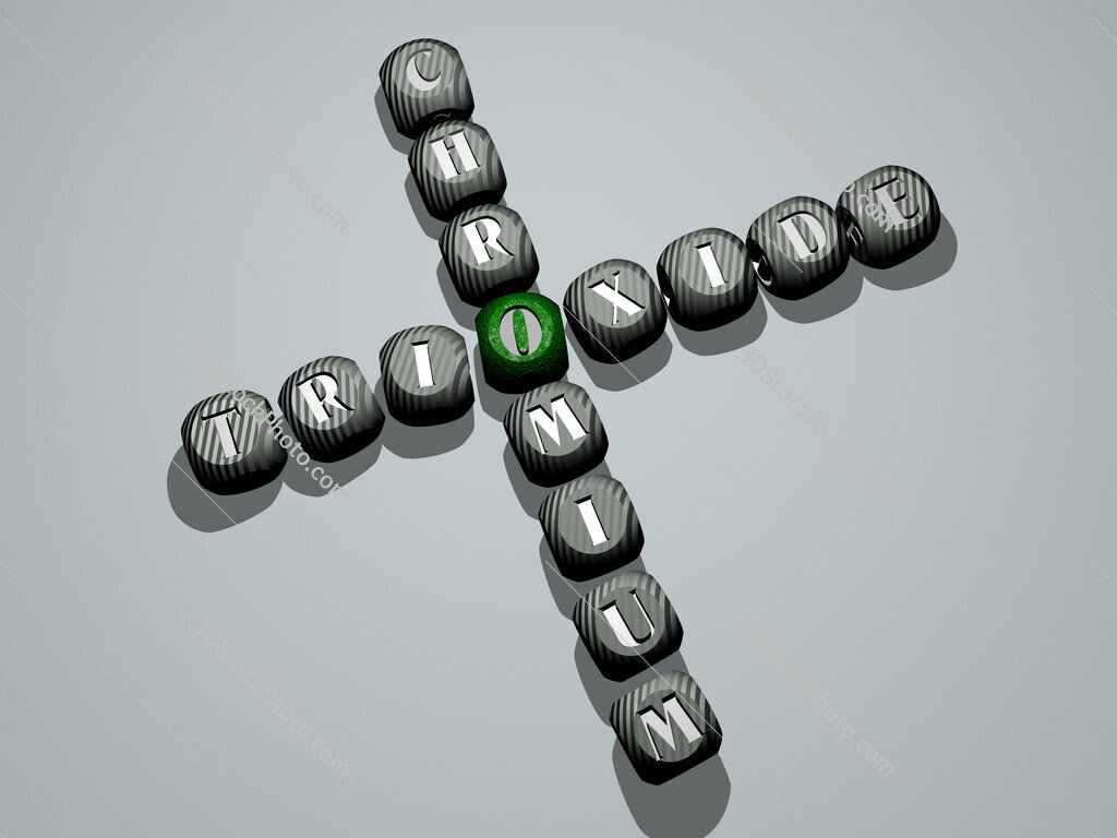 trioxide chromium crossword of dice letters in color