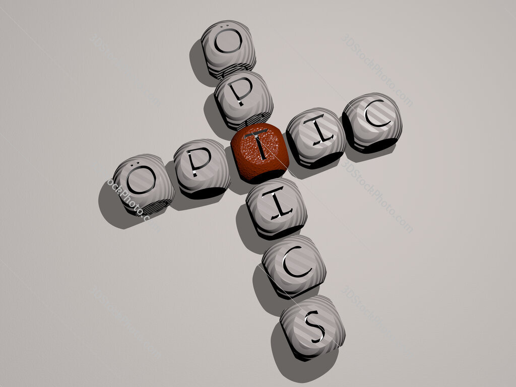 optic optics crossword of dice letters in color