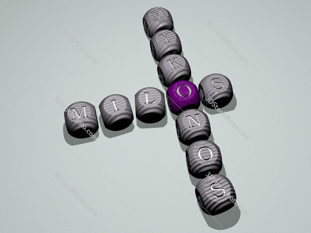 milos mykonos crossword of dice letters in color