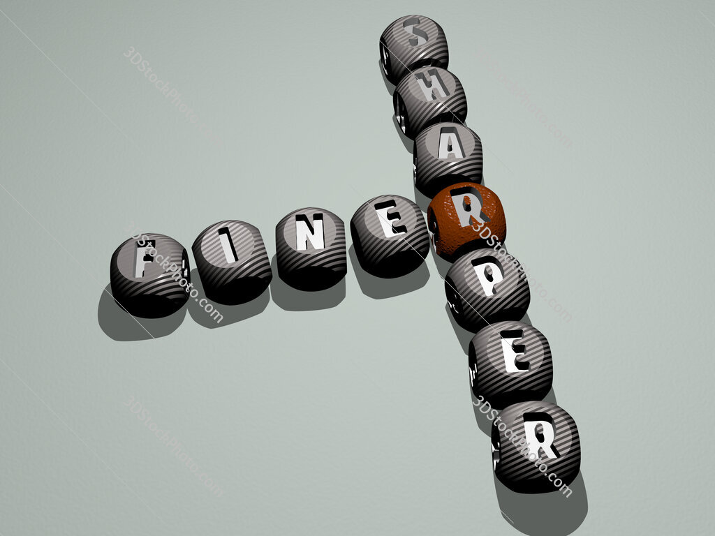 finer sharper crossword of dice letters in color