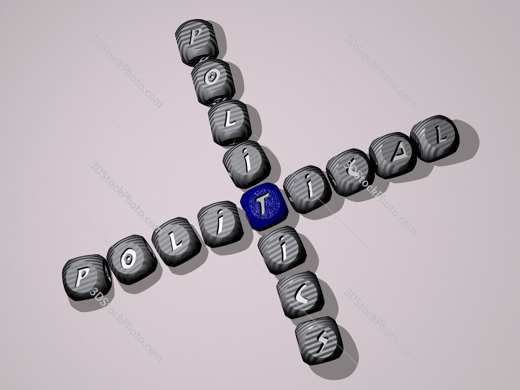 political politics crossword of dice letters in color