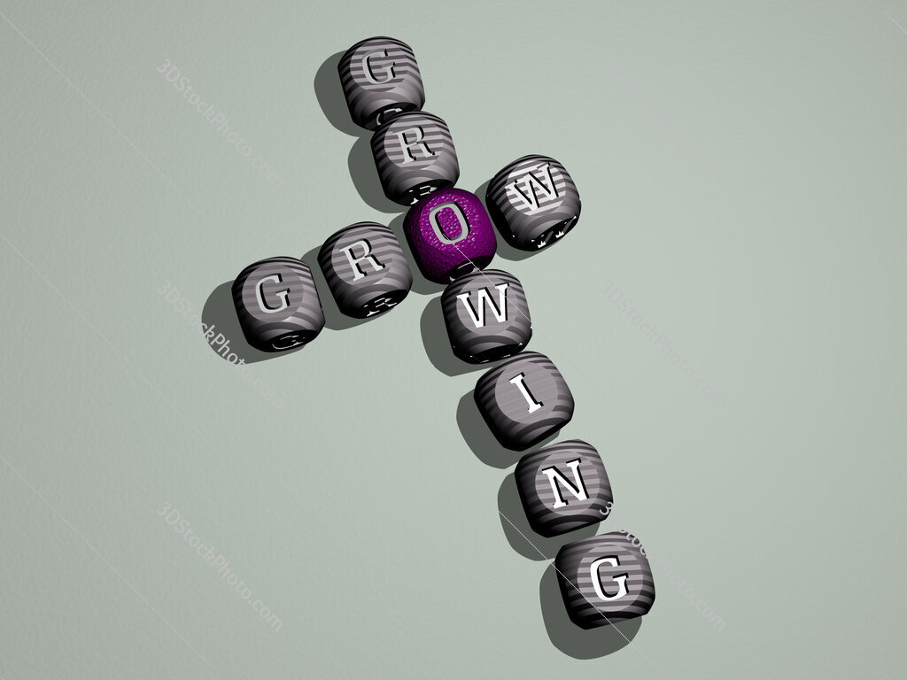 grow growing crossword of dice letters in color
