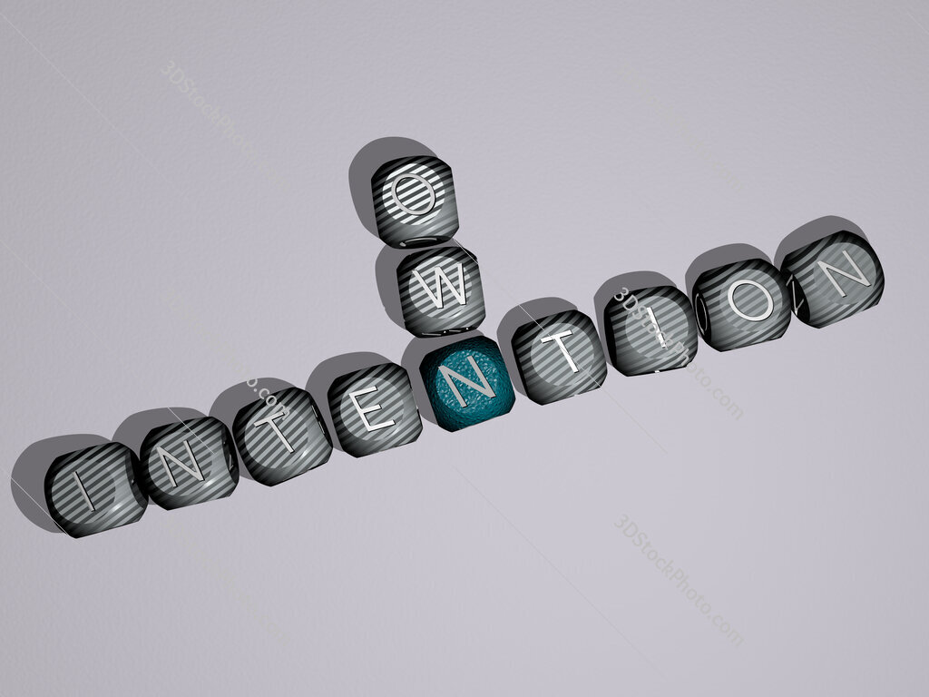 intention own crossword of dice letters in color