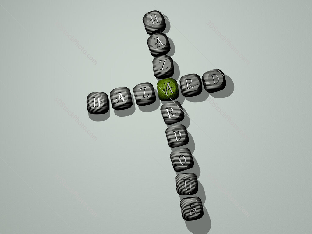 hazard hazardous crossword of dice letters in color