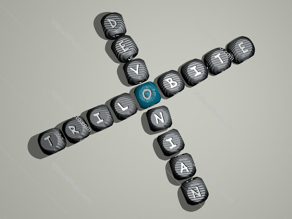 trilobite devonian crossword of dice letters in color