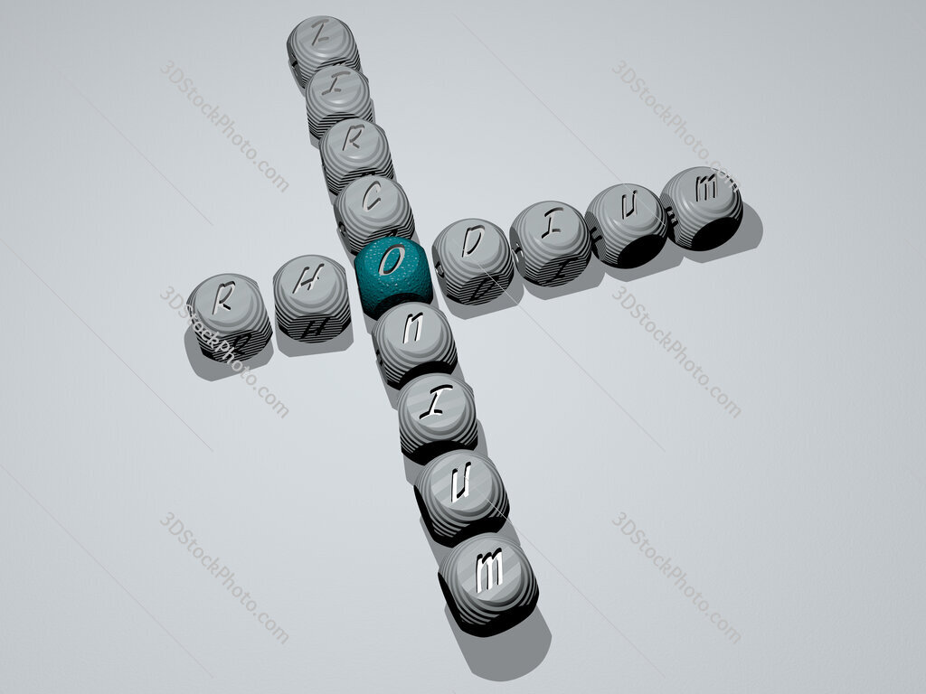 rhodium zirconium crossword of dice letters in color
