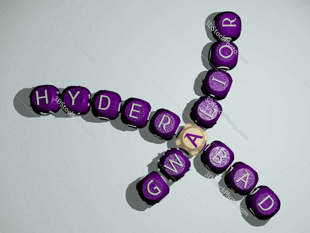 gwalior hyderabad crossword of curved text made of individual letters