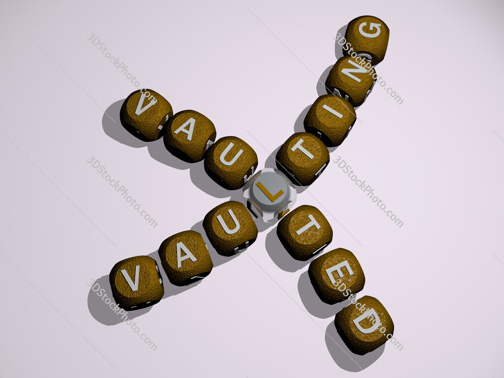 vaulting vaulted crossword of curved text made of individual letters