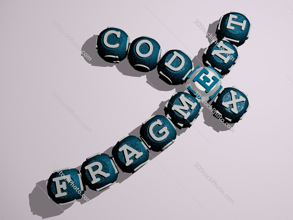 fragment codex crossword of curved text made of individual letters