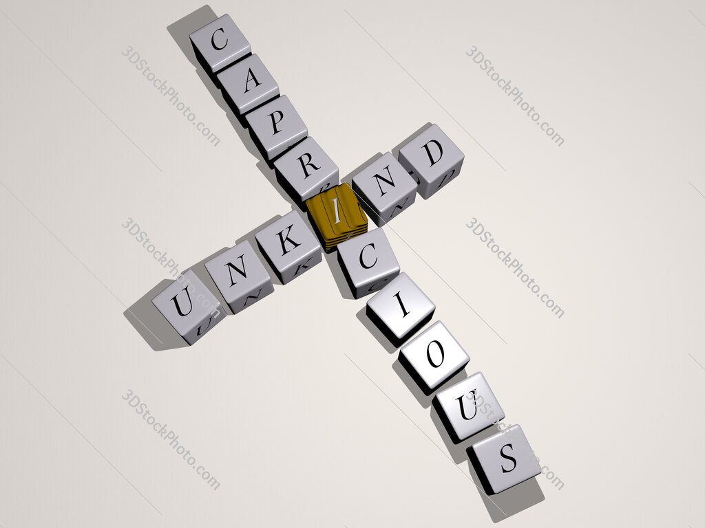 unkind capricious crossword by cubic dice letters