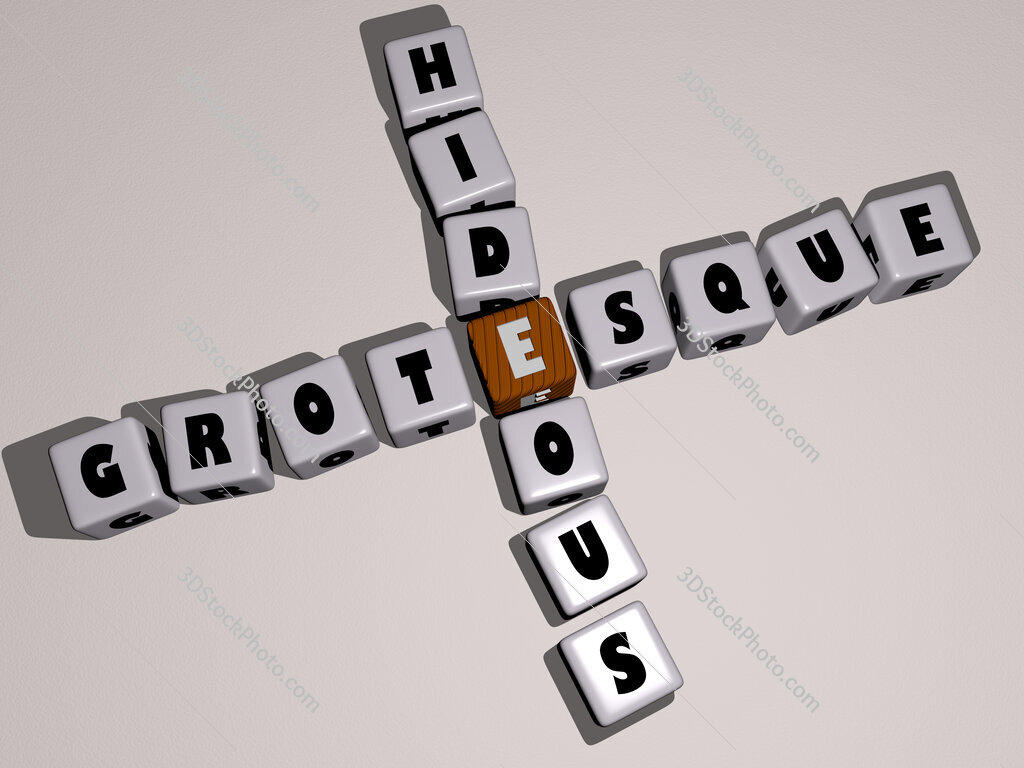 grotesque hideous crossword by cubic dice letters