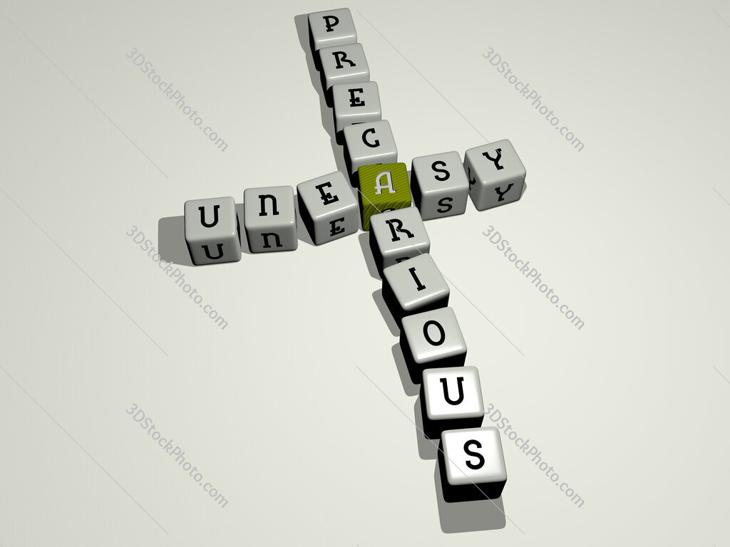 uneasy precarious crossword by cubic dice letters