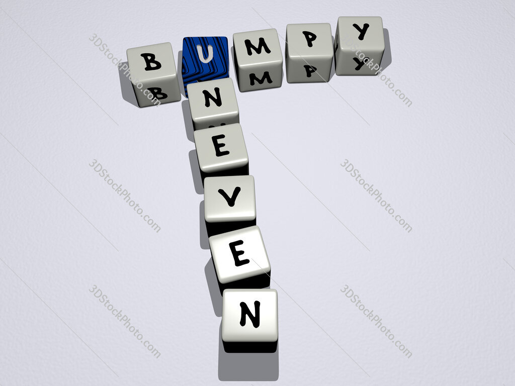 bumpy uneven crossword by cubic dice letters