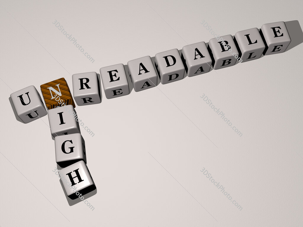 unreadable nigh crossword by cubic dice letters