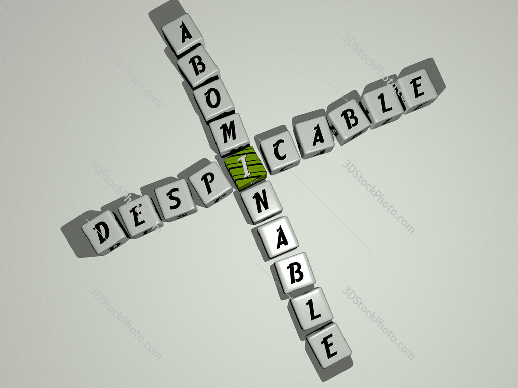 despicable abominable crossword by cubic dice letters