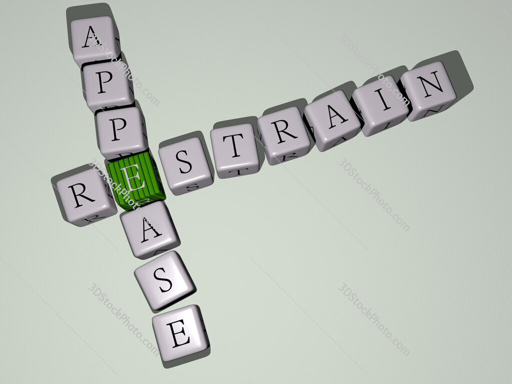 restrain appease crossword by cubic dice letters