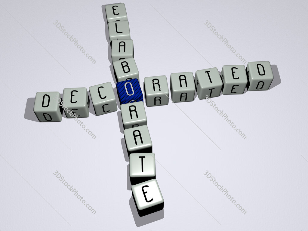 decorated elaborate crossword by cubic dice letters