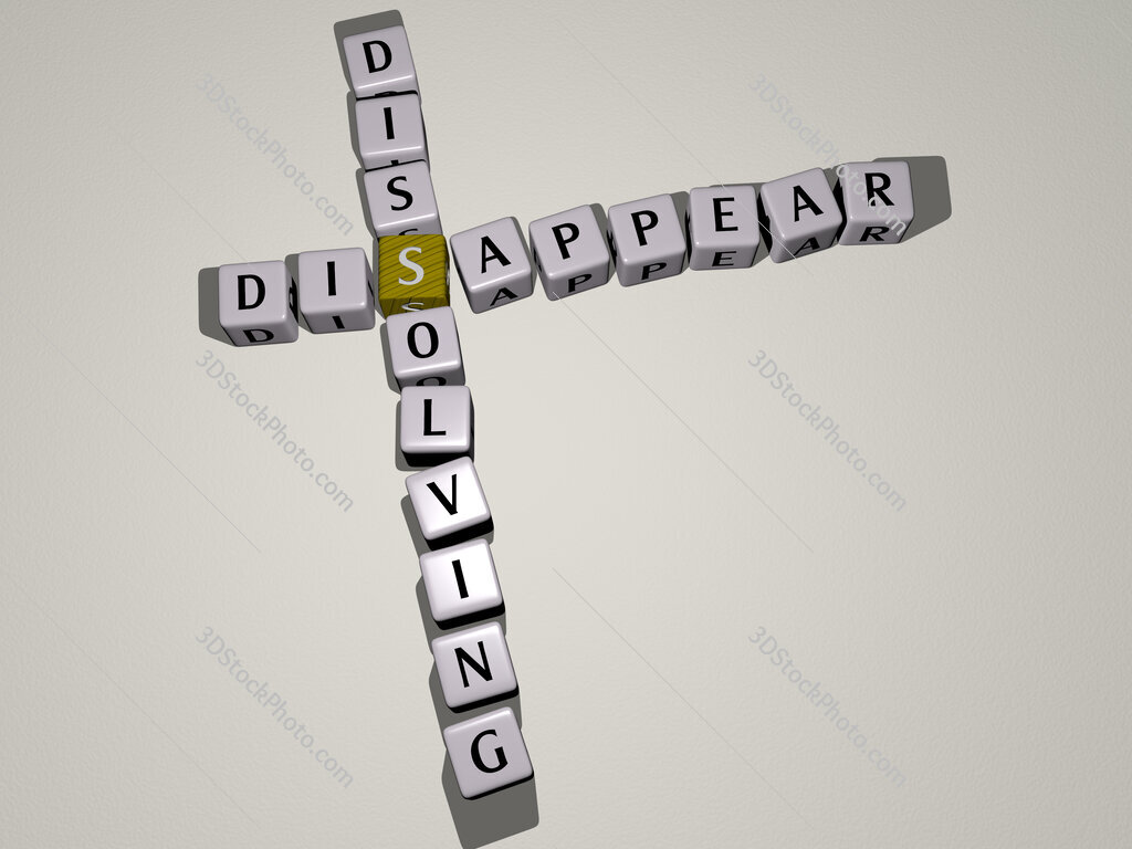 disappear dissolving crossword by cubic dice letters