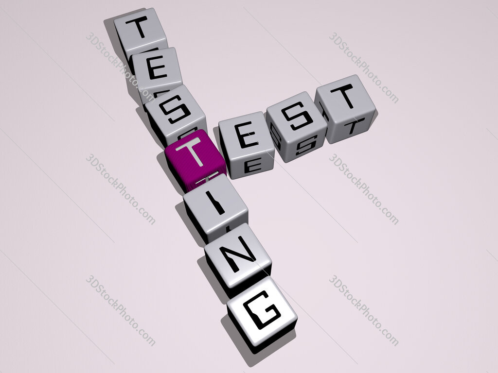 test testing crossword by cubic dice letters