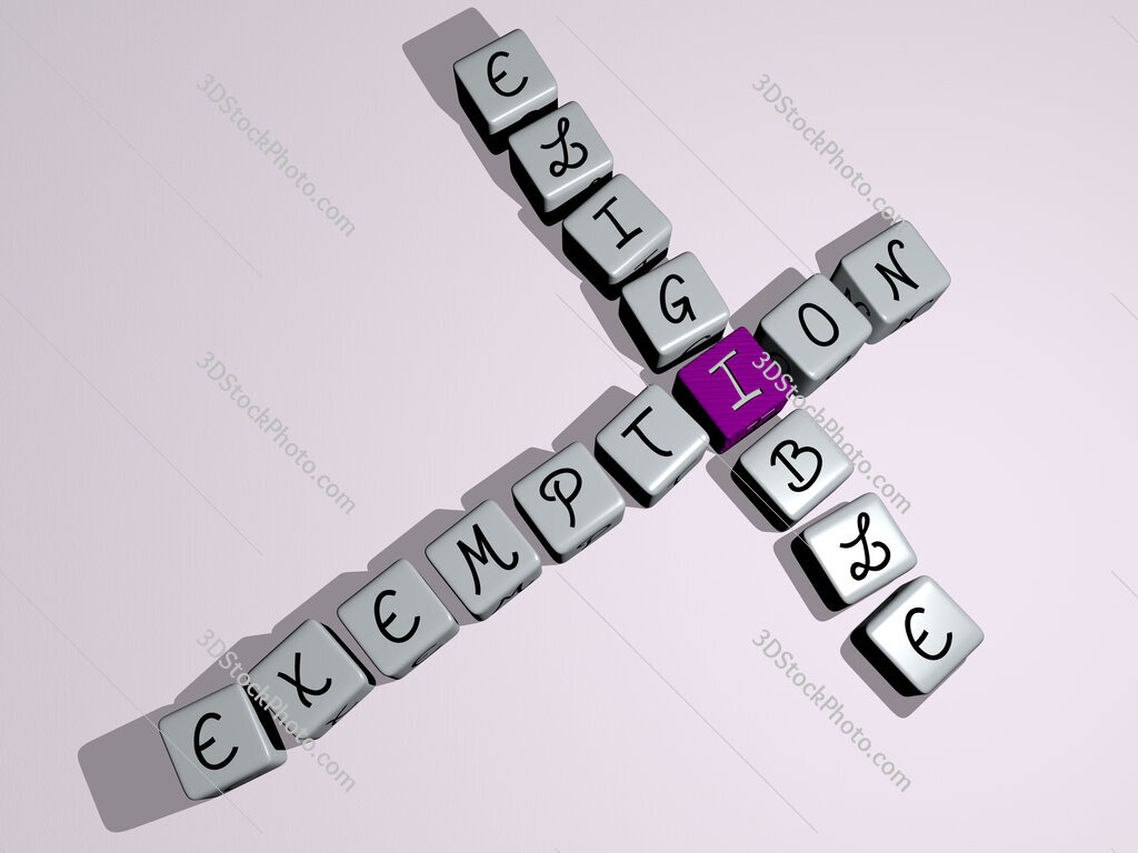 exemption eligible crossword by cubic dice letters