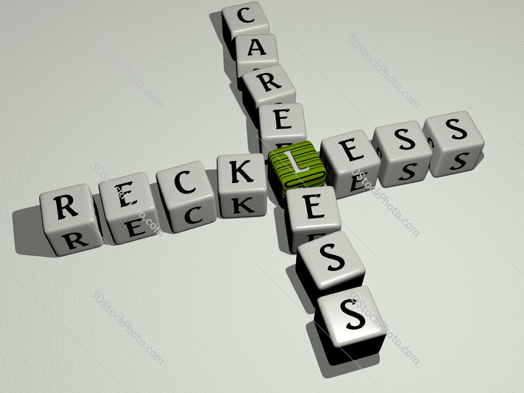 reckless careless crossword by cubic dice letters