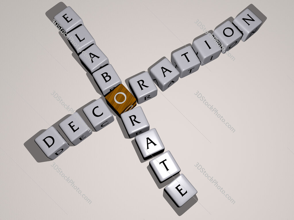 decoration elaborate crossword by cubic dice letters