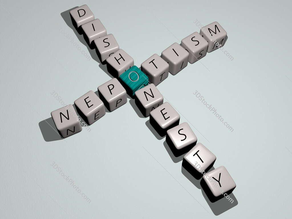 nepotism dishonesty crossword by cubic dice letters