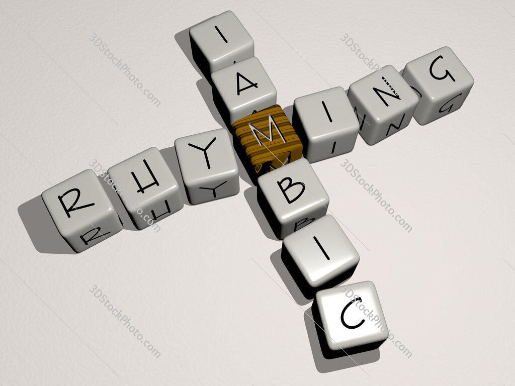rhyming iambic crossword by cubic dice letters