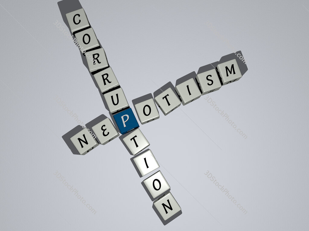 nepotism corruption crossword by cubic dice letters