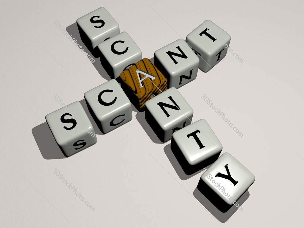 scant scanty crossword by cubic dice letters