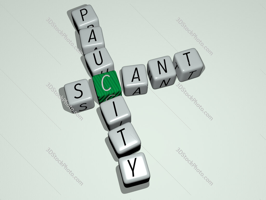 scant paucity crossword by cubic dice letters
