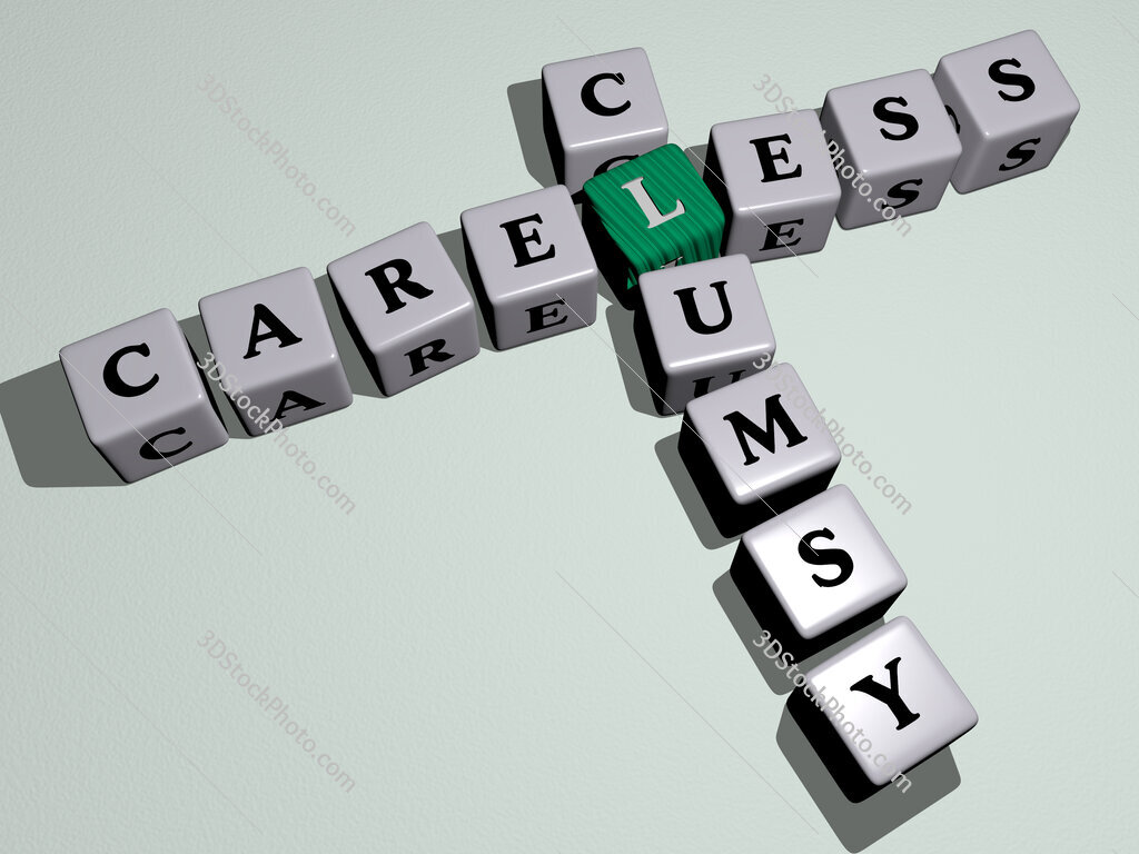 careless clumsy crossword by cubic dice letters